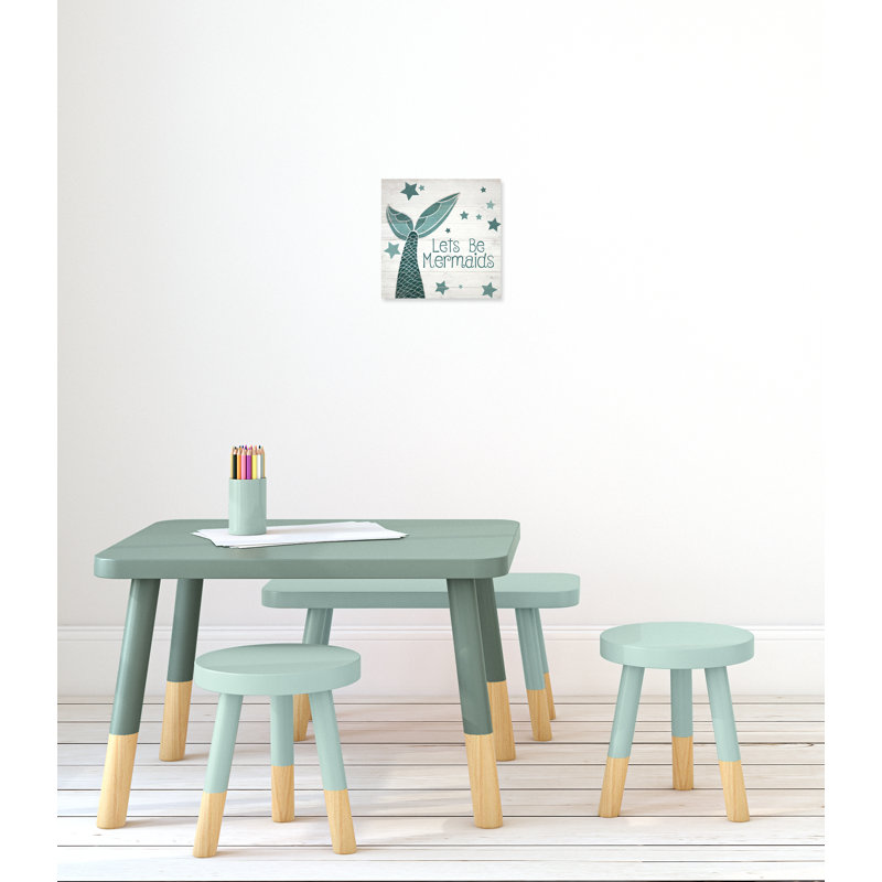 «Lets be mermaids Let's Be Mermaids», impression sur papier, H 12 po x l 12 po x P 1,5 po, Toile