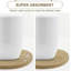 Cotton Agate Ceramic Jute Leather Crystal Novelty Round 8 Piece Coaster Set with Holder Set