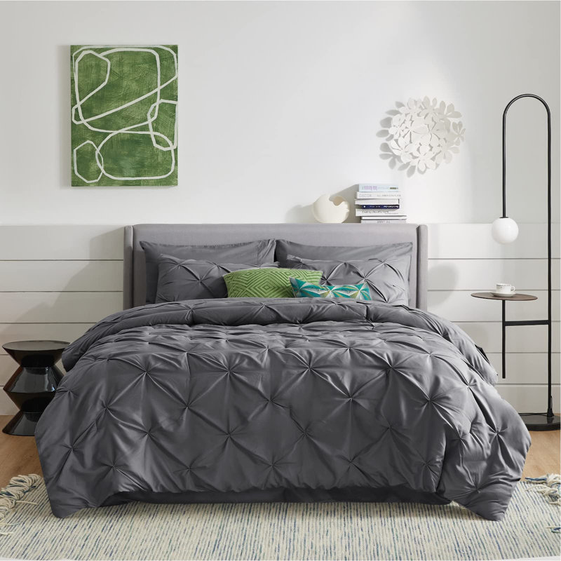 Polyester Percale Comforter, Dark Gray