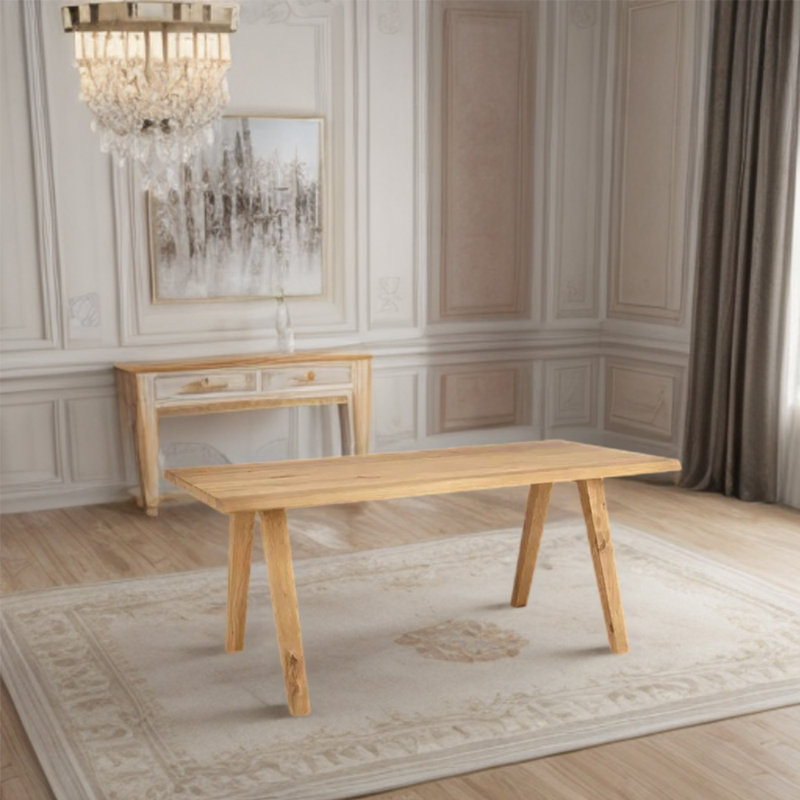 Khaiya Ash Solid Wood Dining Table, 27.56" W x 55.12" L