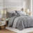 10 PCS Queen Luxury Jacquard Comforter Set Grey