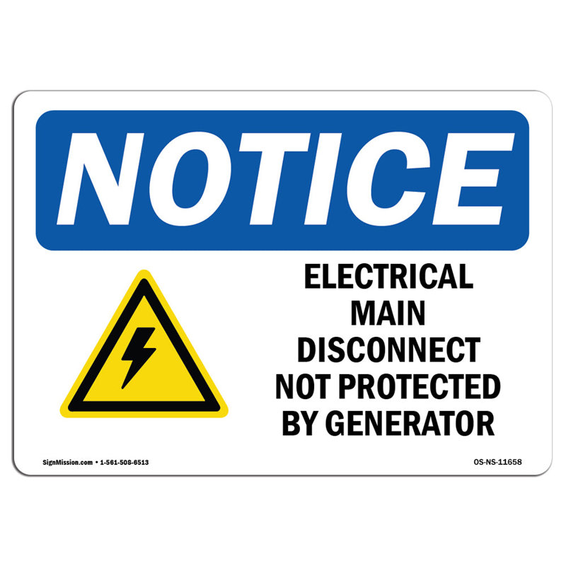 Electrical Main Disconnect Not Sign