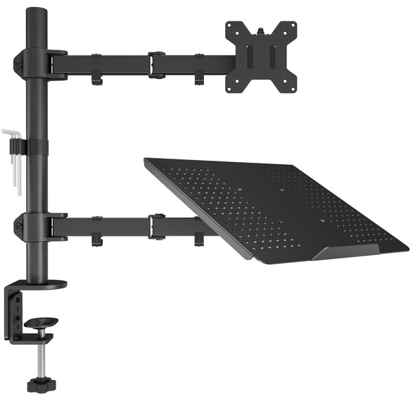 VonHaus Monitor Stand with Laptop Tray for 13-32 Screen, Monitor Mount  with Desk Clamp, Height Adjustable, Easy Assemble Stand with Full Tilt,  Rotation & Swivel Arms, VESA: 75x75 & 100x100mm : 