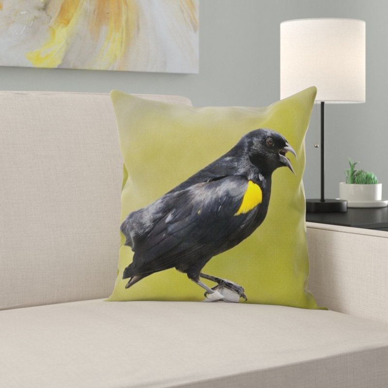 Coussin décoratif jaune à épaulement blackbird