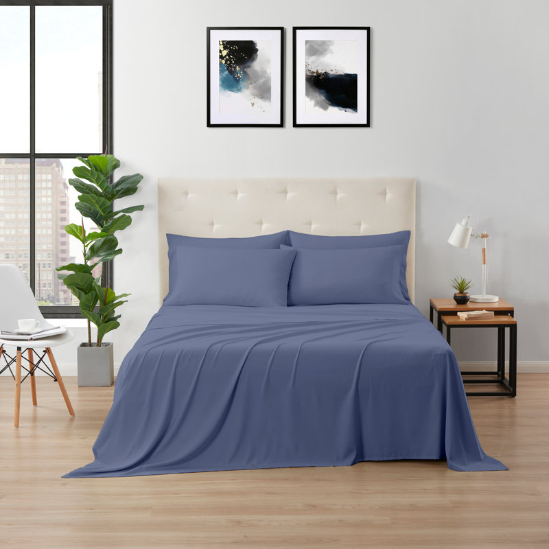 Ensemble de draps 6 pièces Kathy Ireland , Blue, Twin Sheet set with 4 additional pieces