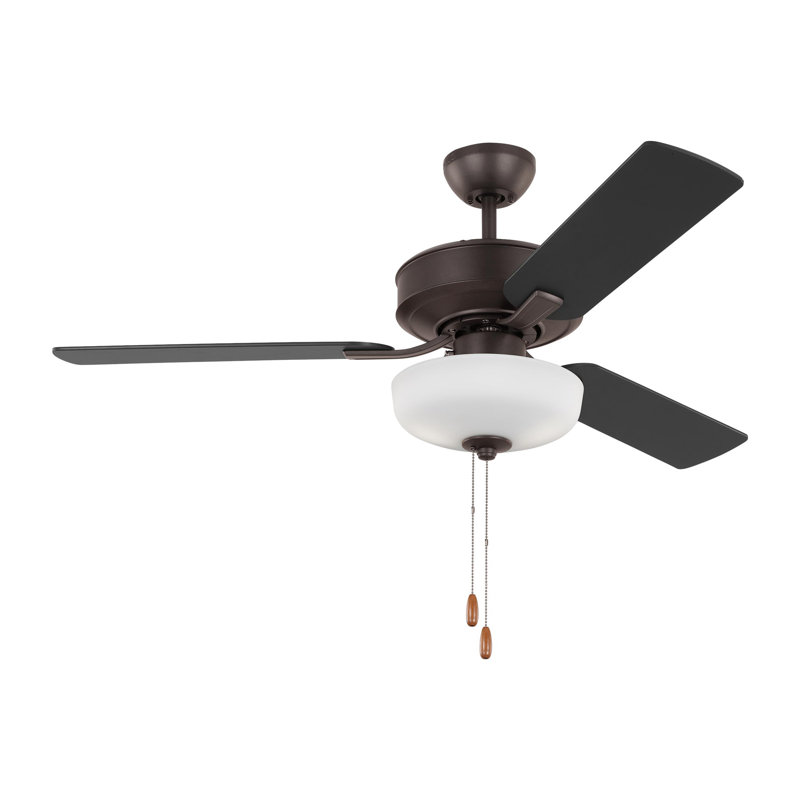 48'' Ceiling Fan with LED Lights, Bronze, Bronze/American Walnut