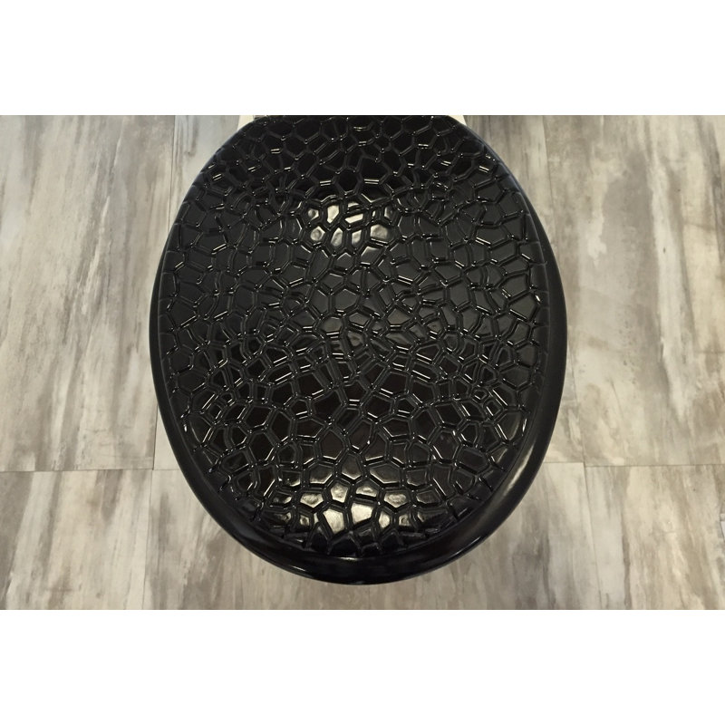 Siège de toilette moulé rond, Pierre noire