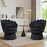 Fauteuil d'appoint rembourré et pivotant en velours