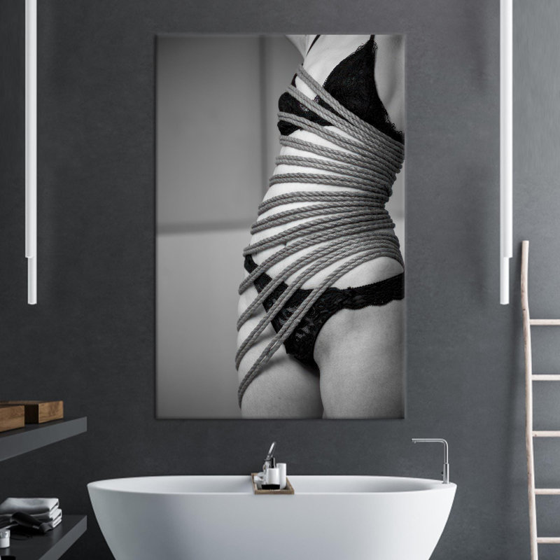 Reproduction d'art sur toile imprimée: femme élégante élégante - art mural moderne et plat, toile tendue 1P