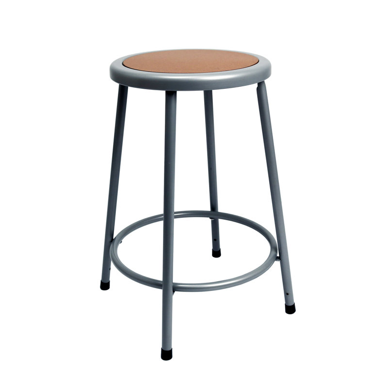 Tabouret en acier Felix, prêt à assembler, Gris, Brun / gris, Hauteur du comptoir (siège d'une hauteur de 24 po