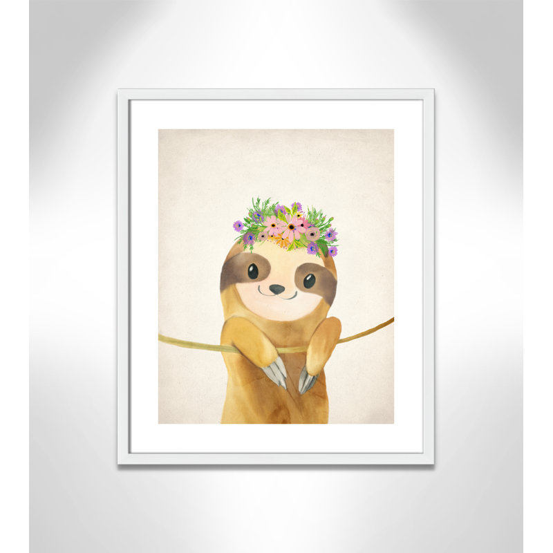 Sloth floral 1, H 25,5 po x l 21,5 po x P 1,19 po, Encadré de boîte blanc