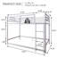 Lit escamotable en métal blanc avec rangement 1 pièce 77,83 po x 41,18 po x 53,94 po