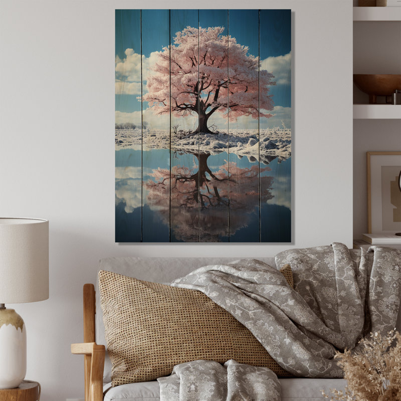 " Pink Tree Whimsical Reflections ", 40" H x 30" W x 0.78" D