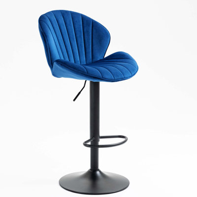 Hadeeqa Bar Stools (Set Of 2) - Adjustable Barstools With Back And Footrest, Counter Height Bar Chairs For Kitchen