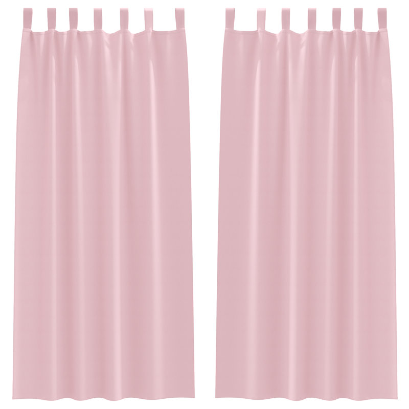Curtains With Curtains 2 Pcs Polyester, Baby pink, 140cm Width x 260cm Drop