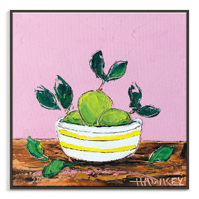 Limes In A Bowl by Angela Hawkey - Painting