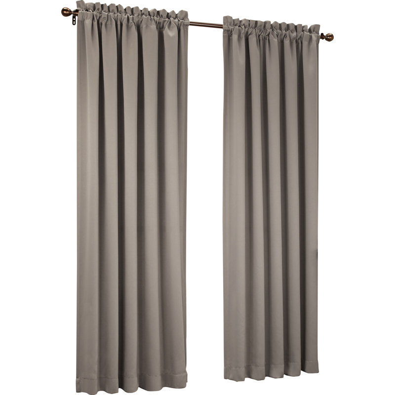 Thermal Room Darkening Curtain Panel, Stone, 1, 54" W x 108" L