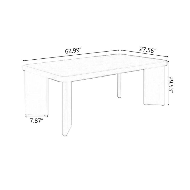 Bureau rectangulaire en bois massif Burlywood, Brun orangé, H 29,53 po x l 62,99 po x P 27,56 po