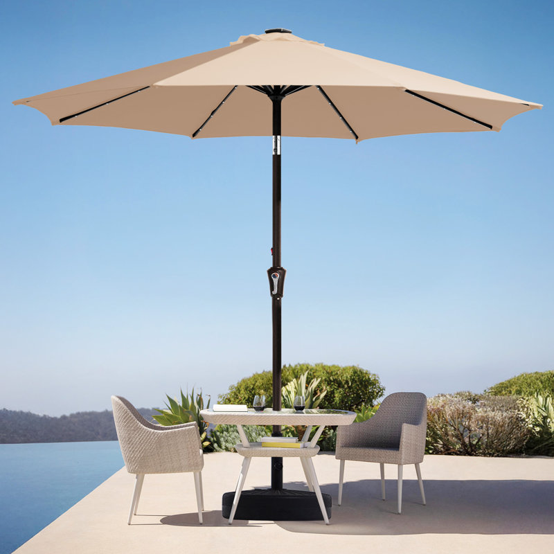 Parasol de marché avec manivelle Beka, H 91,2 po x l 108 po x P 108 po, Beige