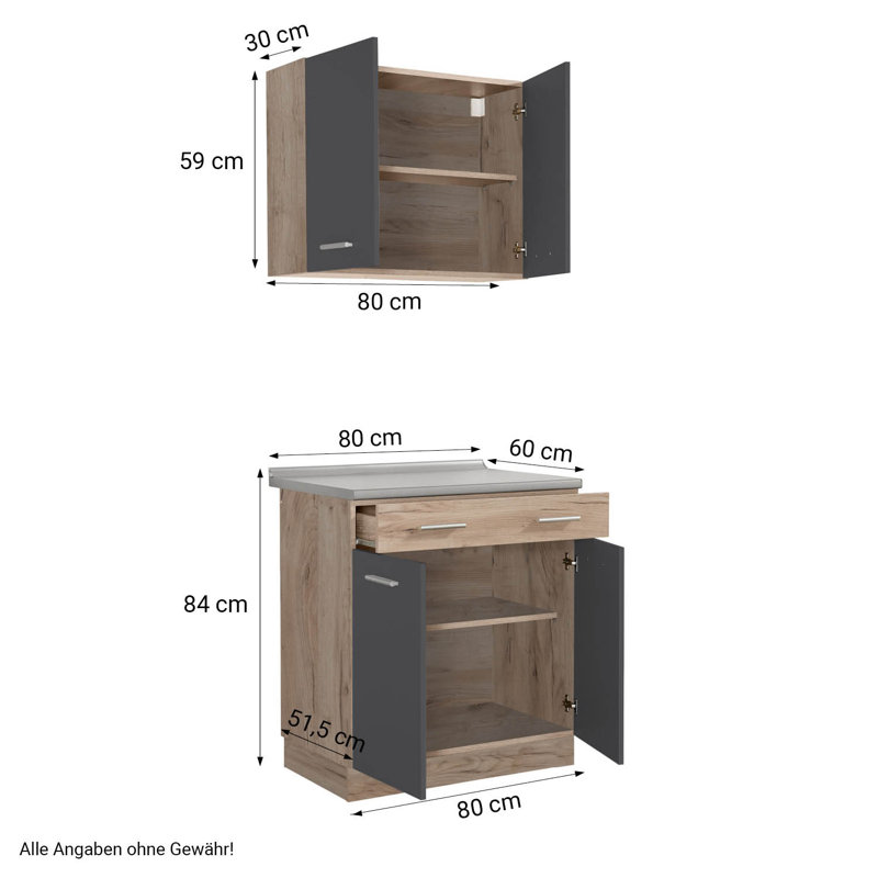 Kozo 206.5cm Kitchen Pantry, Grey
