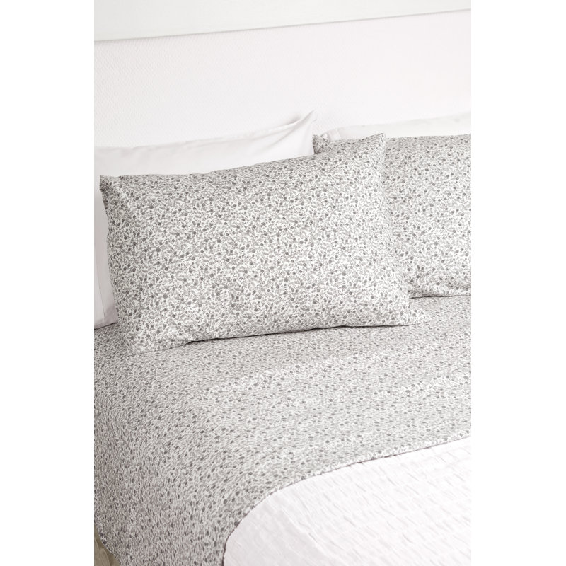100% Cotton Standard Floral Sheet Set, Full Sheet Set with 2 Pillowcases