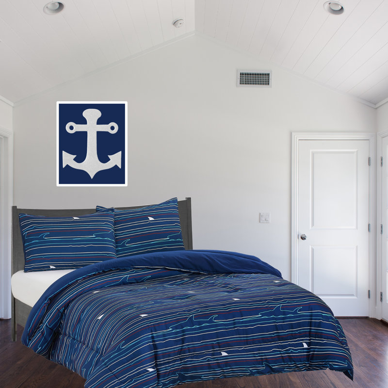 Velvet Striped Comforter Set, Twin Comforter + 1 Sham
