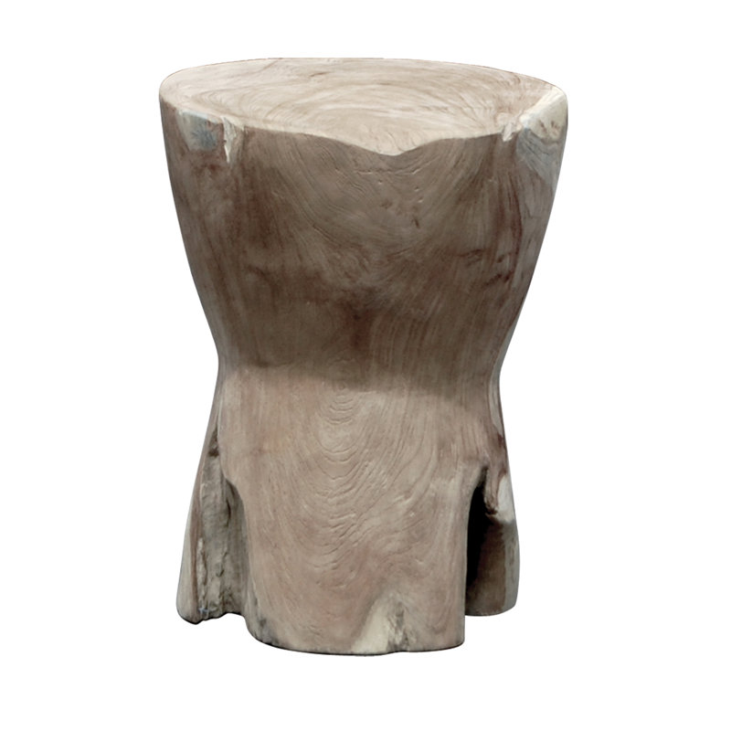Gouldin Solid Wood Accent Stool, Grey