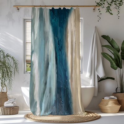 Painted Waters Abstract Shower Curtain