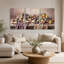 Ensemble de 3 toiles vertes poires vertes et mauves sur toile tendue-1573363125