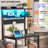 Ketzalli  Baker's Rack with Power Outlets, Microwave Stand, Coffee Bar, 10 S-Hooks-933277911-933277909
