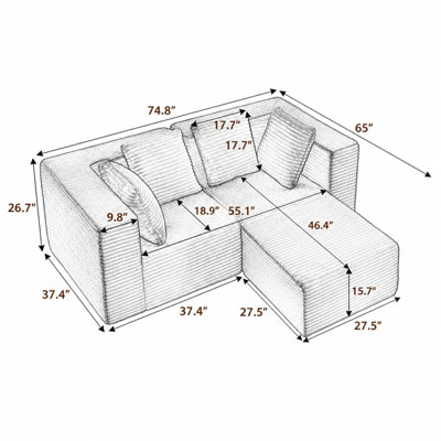 Canapé modulaire moderne pour le salon