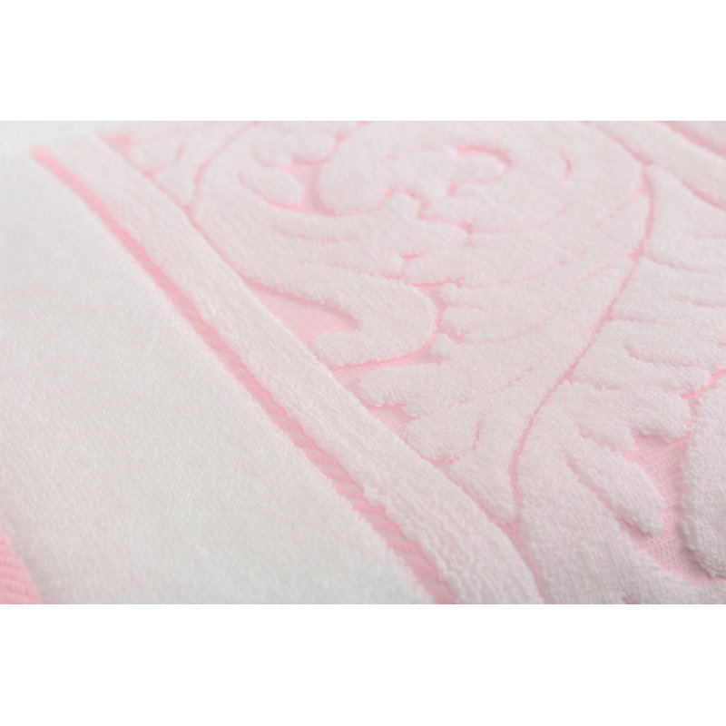Ensemble de serviettes en coton turc 2 pièces Gibbons, Rose blanc