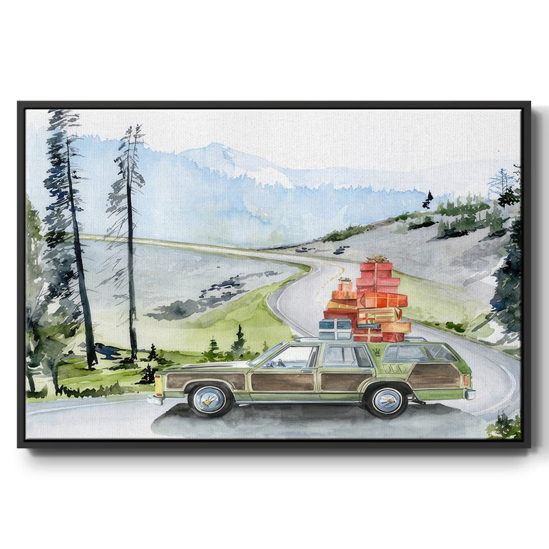 Holiday Holiday II, reproduction d'art sur toile, Cadre noir, H 17 po x l 25 po x P 1,5 po