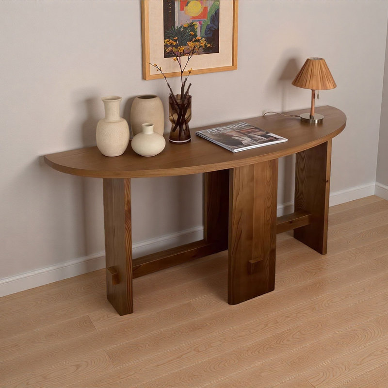 Console moderne en bois de pin, 29,53 po H x 55,12 po L x 11,81 po P, Brun
