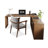 70.87"Dark walnut L-Shaped Solid Wood Office Sets