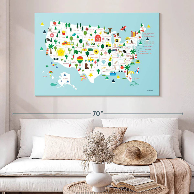 Fun USA Map, 34" H x 51" W