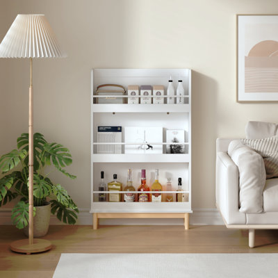 Wall-Mounted Kids Bookshelf with 3 Front-Facing Display Shelves, Modern  Book Rack with Natural Wood Base for Toddler Bedroom, Nursery or Playroom