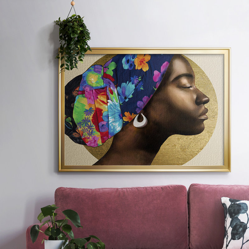Golden Lady I, reproduction d'art sur toile, H 14 po x l 20 po x P 1,5 po, Or