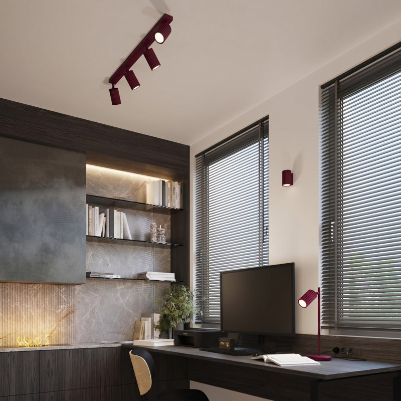 Karbon Aluminium Flush Mount, Burgundy, 81x6,5x16,5 cm