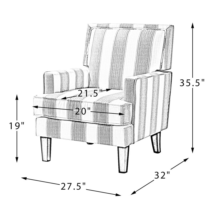 Fauteuil Chebeague, À carreaux noirs