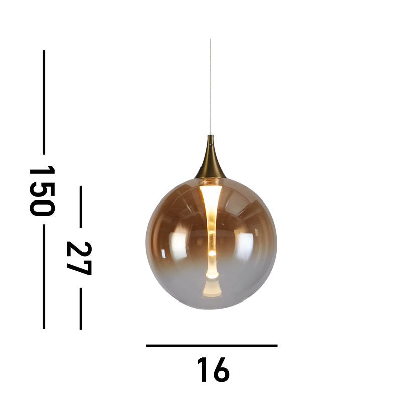 Ahlexis 1 - Light Black LED Pendant
