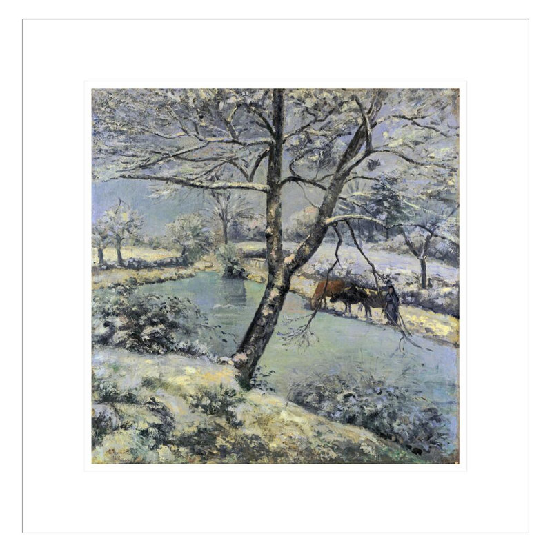 «Winter at Montfoucault with Snow» par Camille Pissarro, impression giclée encadrée, H 18 po x l 17,75 po