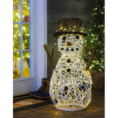 Présentoir lumineux bonhomme de neige vine