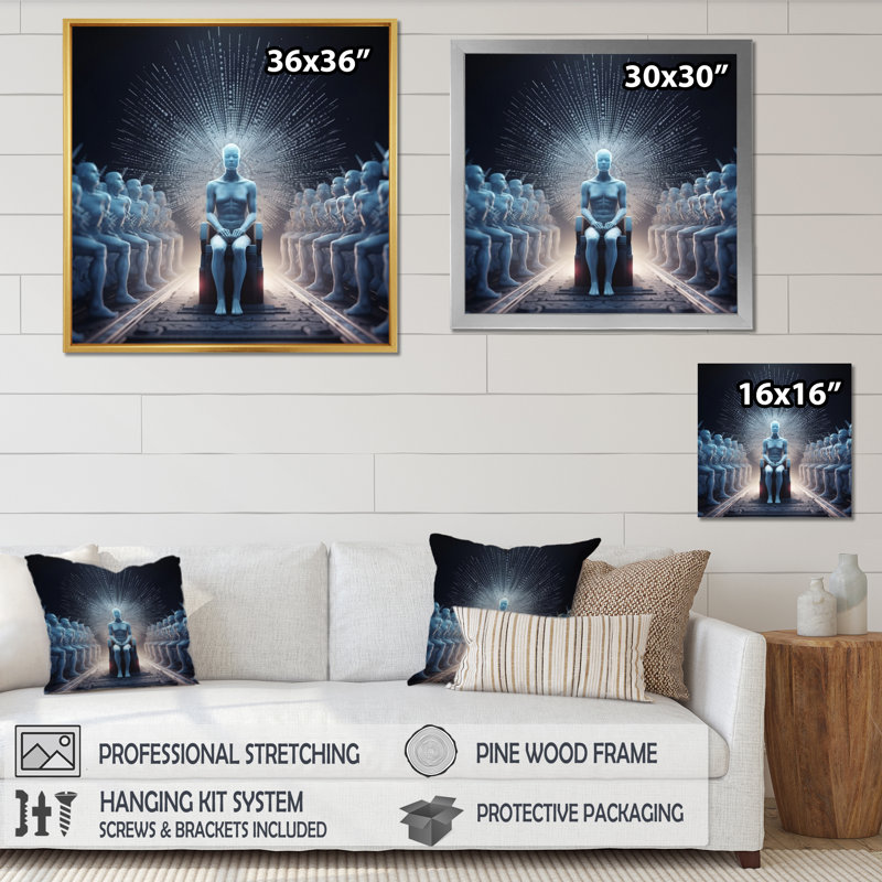 " AI Consciousness ", 24" H x 24" W x 1" D, Black Single Picture Framed