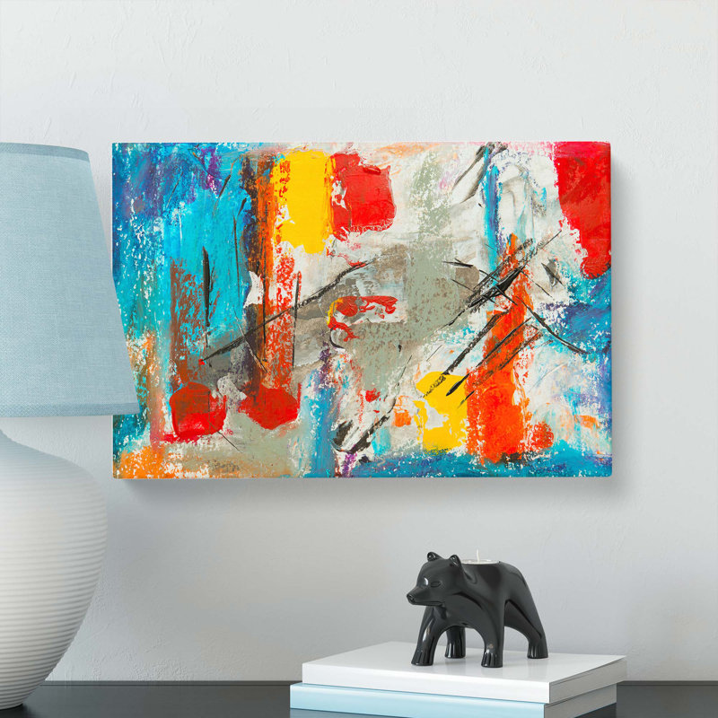 Abstract Art Painting Vol.128 by S.Johnson - Wrapped Canvas Painting, 40cm H x 60cm W x 3cm D