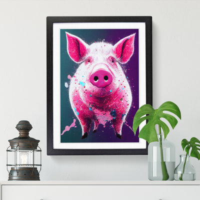 FRM-V0523-1841X Pig Paint Splash - Framed Print