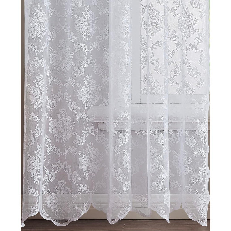 Sidnie Semi Sheer Curtain Pair, 54" W x 63" L, White