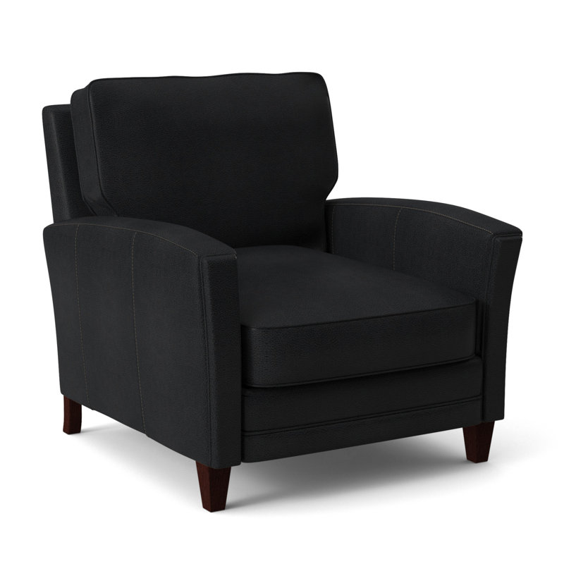 Fauteuil Zion de 93,98 cm de large, Acajou, Cuir véritable Outsider Raven