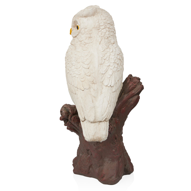 28"H Owl on Tree Trunk Garden Statue