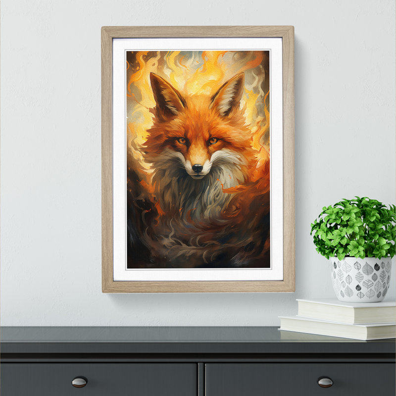 Single Picture Frame Print on Wood, Oak Framed, 64cm H x 46cm W